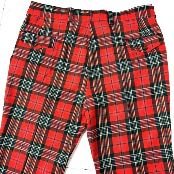 70’s Levi’s Panatela Signature Red Green Plaid Pants Dress Slacks 38“ x 32” VTG - Picture 3 of 15